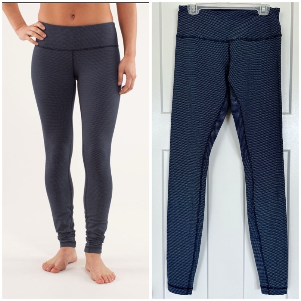 Lululemon Wunder Under Pant *Diamond Dot Luon Inkwell Blue – Size 4